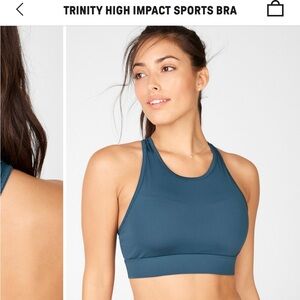 NWOT Fabletics High Impact Sports Bra, Blue, Medium